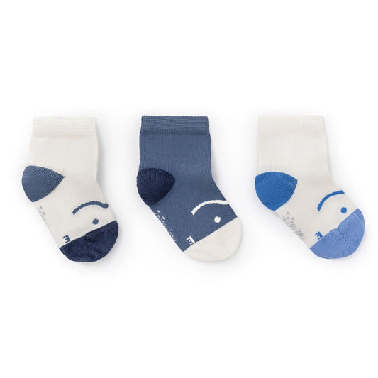 Kit Chaussettes Barefoot Smile Blanc/Bleu- Tip Toey Joey