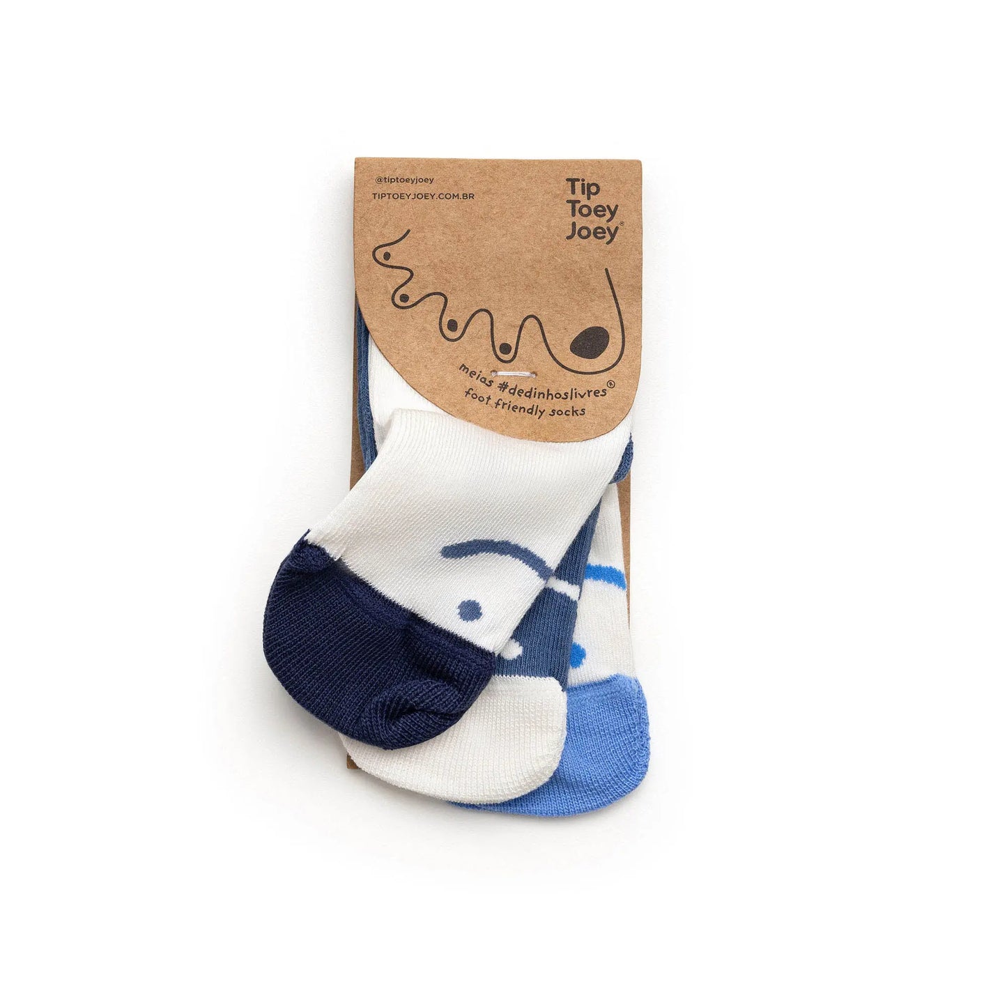 Kit Chaussettes Barefoot Smile Blanc/Bleu- Tip Toey Joey