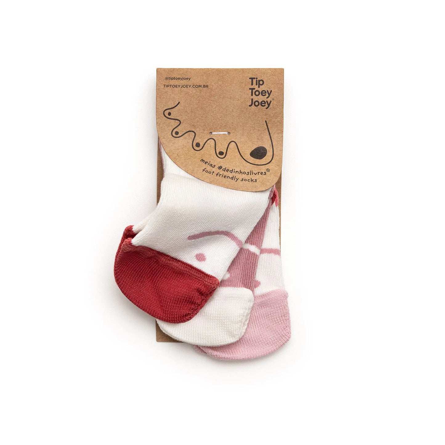 Kit Chaussettes Barefoot Smile Blanc/Rose - Tip Toey Joey