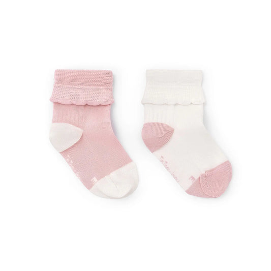 Kit Chaussettes Barefoot Smile Blanc/Rose avec Volants - Tip Toey Joey