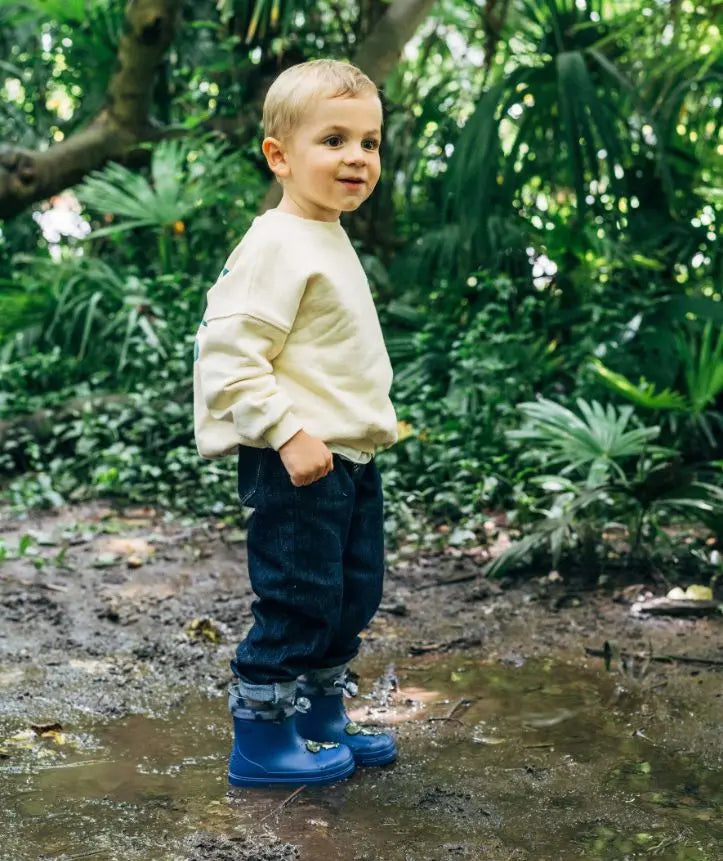 Igor Barefoot - Bottes de Pluie Mendi Dino Bleu