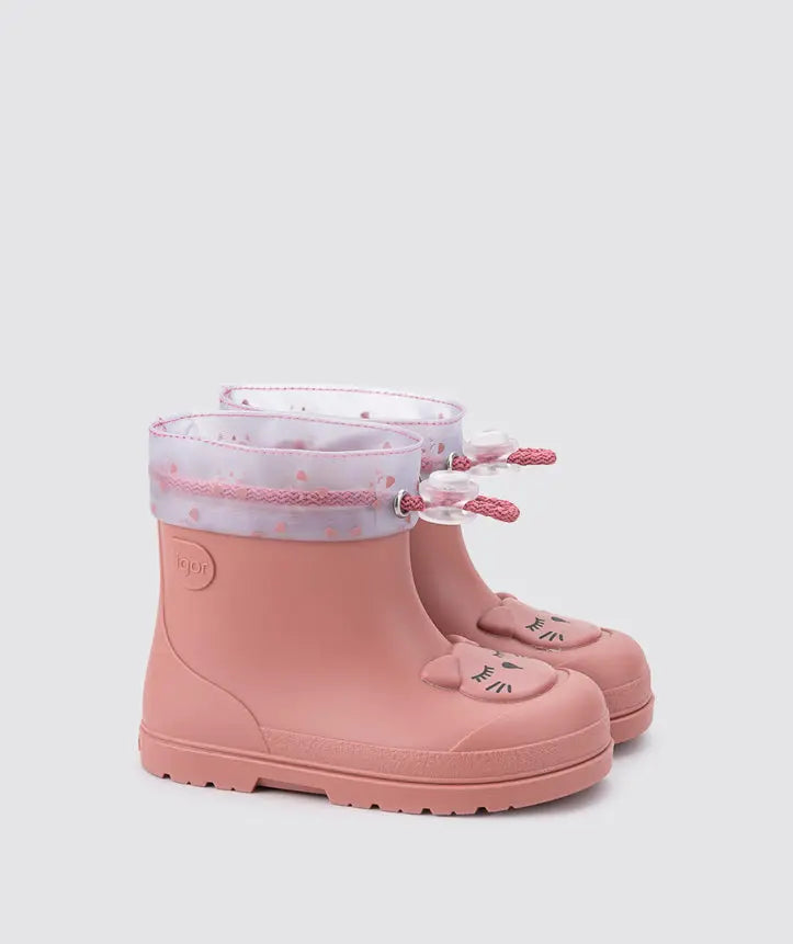 Igor Barefoot - Bottes de Pluie Mendi Chat Rose